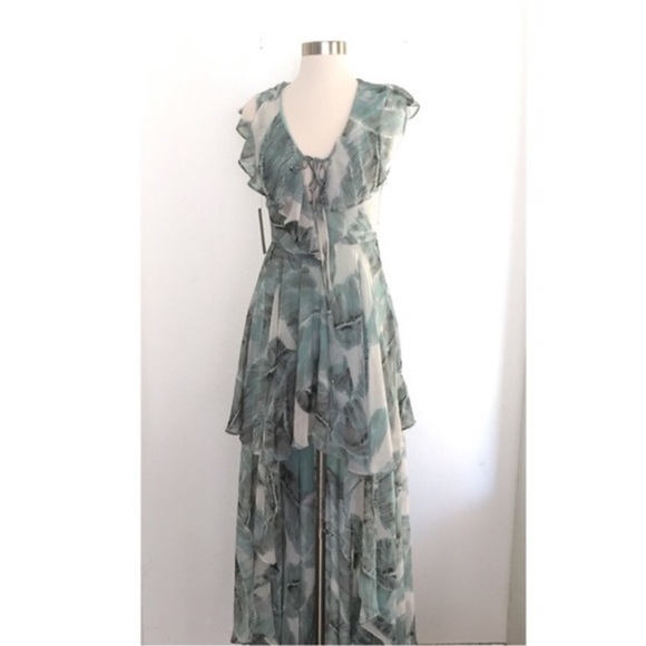 Lulus MEANT TO BE SAGE GREEN PRINT HIGH-LOW DRESS - Picture 6 of 9